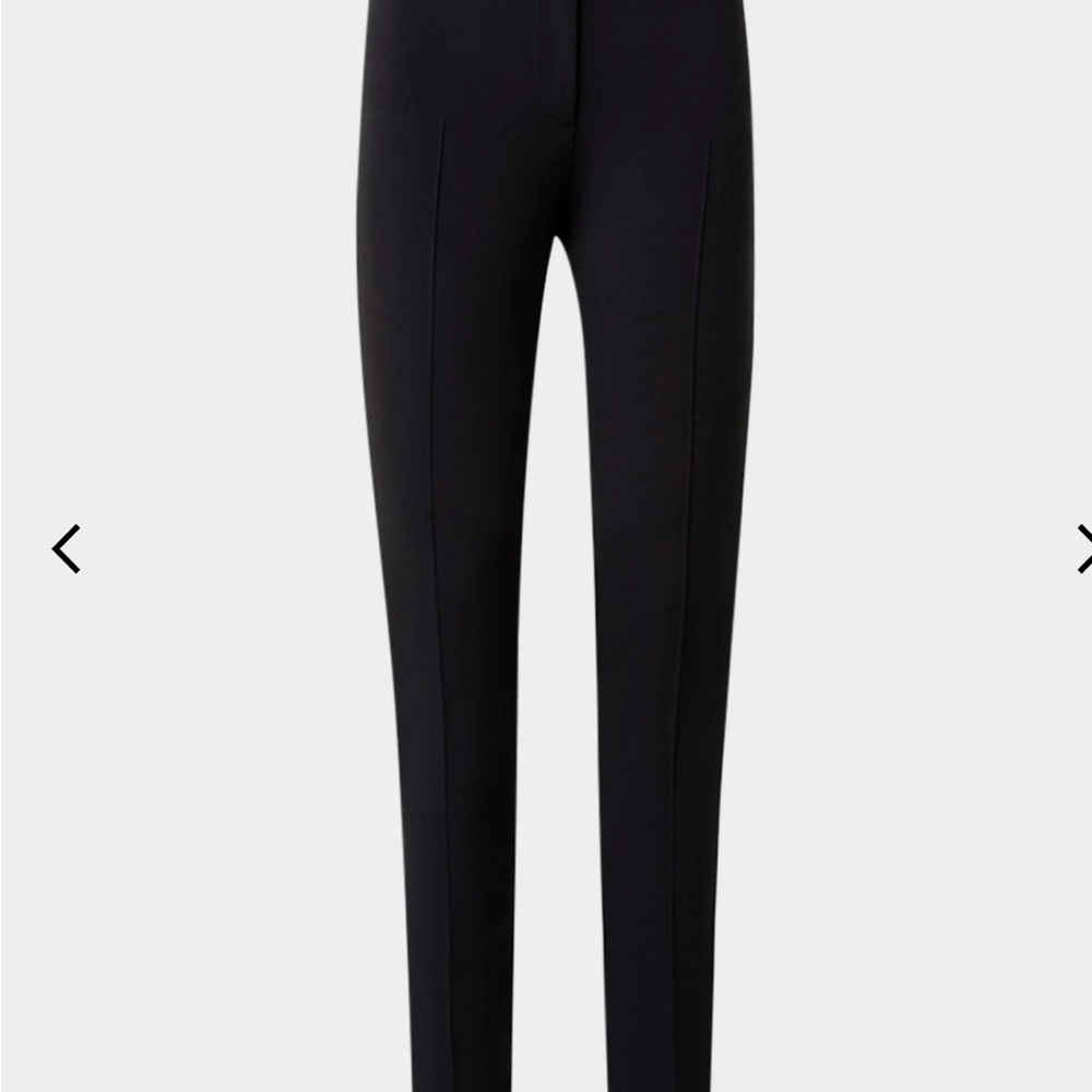 Akris Punto Charcoal Mara Skinny Flat Front Pants 8 Flattering Quiet Luxury Chic